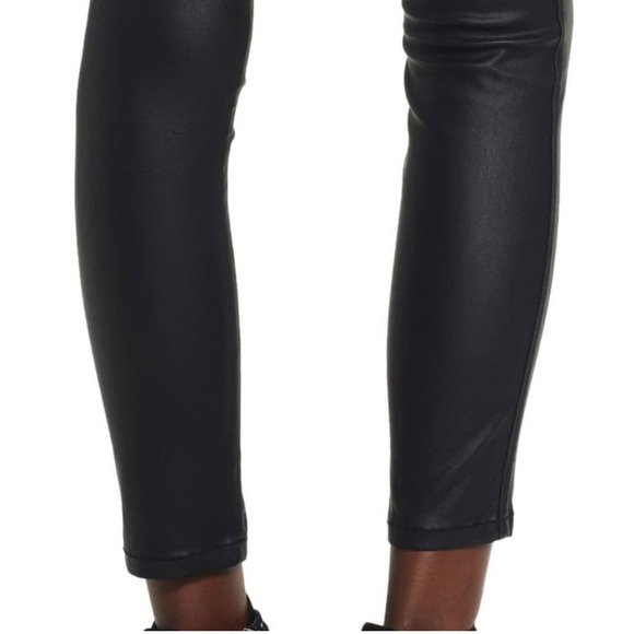 Nordstrom 1822 Denim High Waist Coated Leather Ankle Skinny - Picture 7 of 16